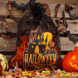 Sac en organza Halloween 2, 40 x 55 cm - noir Sachets noirs