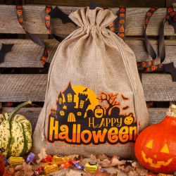 Sac de jute Halloween 1, 40 x 55 cm - naturelle Sacs en jute