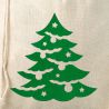 Sac en lin imité 26 x 35 cm avec l'impression - arbre de Noël Sac de lin