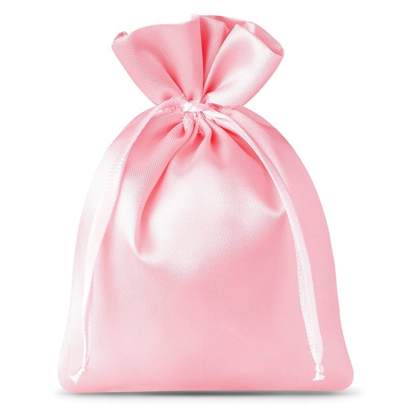 10 pièces Sacs de satin 6 x 8 cm - rose clair