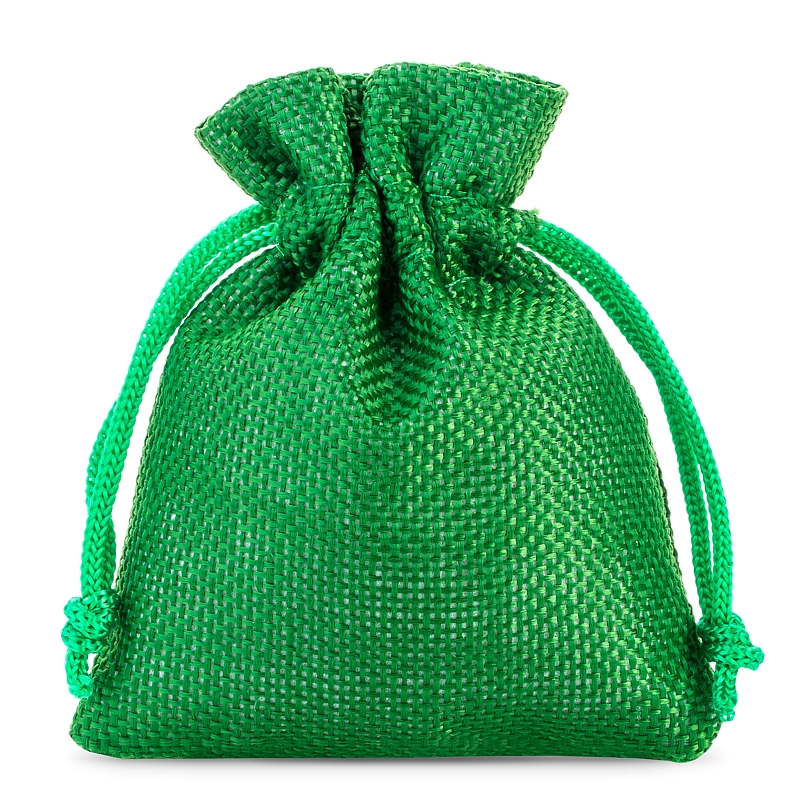 10 pièces Sacs de jute 9 x 12 cm - vert