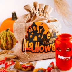 Sac de jute Halloween 1 30 x 40 cm - naturelle clair Halloween