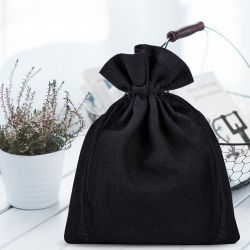 Pochettes en coton 18 x 24 cm - noir Sachets noirs