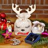 Sac en jute 13 x 18 cm - Noël + boule de Noël en bois avec des cornes Accessoires et décorations