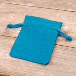 Pochettes en coton 8 x 10 cm - turquoise Pâques