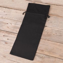 Pochettes en coton 16 x 37 cm - noir Emballages d’objets artisanaux