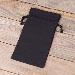Pochettes en coton 11 x 20 cm - noir Sachets noirs