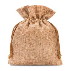 Calendrier de l'Avent en sacs de jute 12 x 15 cm et 13 x 18 cm bordeau et marron clair Sacs à fermeture facile et rapide