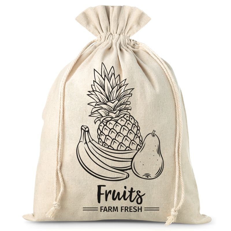 Sac de courses à la lin- sacs à fruits réutilisables - Saketos