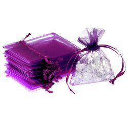 Sacs en organza 6 x 8 cm - violet foncé Décorations de table
