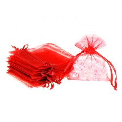 Sacs en organza 8 x 10 cm - rouge Saint-Valentin