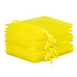 Sacs en organza 7 x 9 cm - jaune Pâques