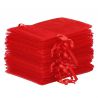 Sacs en organza 7 x 9 cm - rouge Saint Valentin