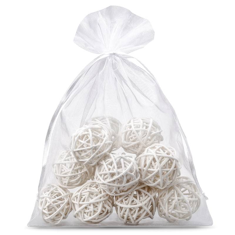 25 pièces Sacs en organza 12 x 15 cm - blanc