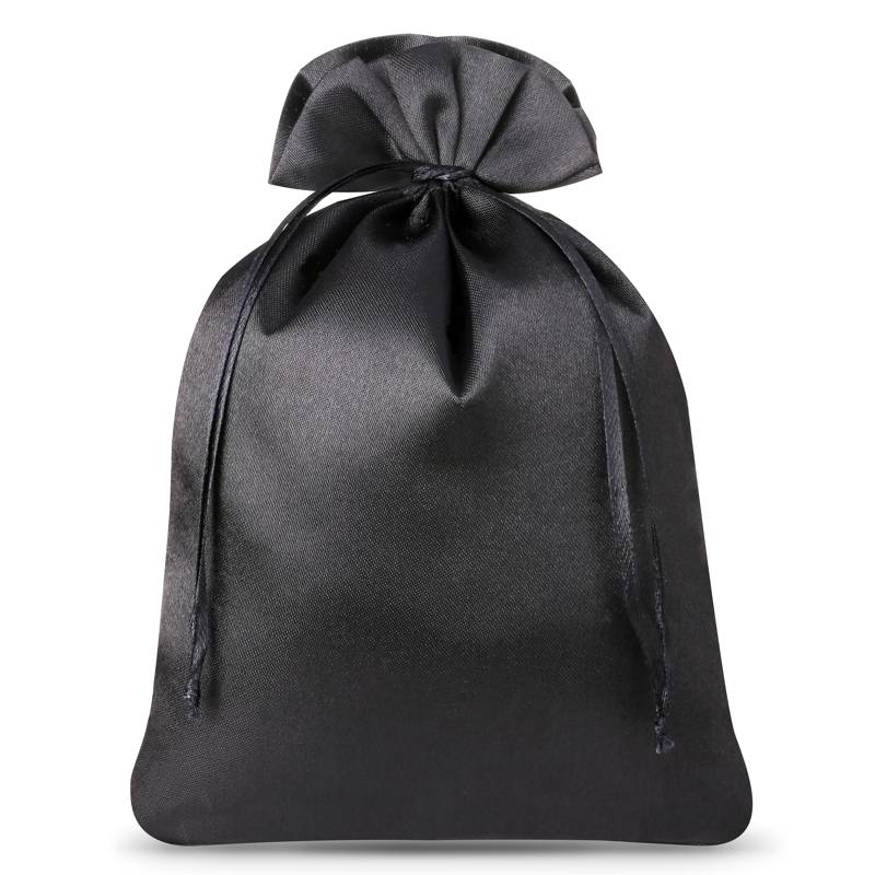 10 pièces Sacs de satin 12 x 15 cm - noir