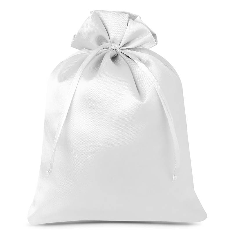 10 pièces Sacs de satin 13 x 18 cm - blanc