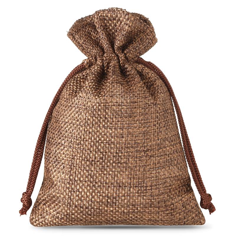 10 pièces Sacs de jute 12 x 15 cm - naturelle foncé