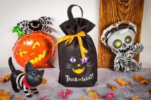 Sachet de bonbons d'Halloween avec chat noir