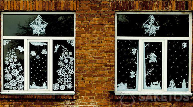 Décorations hivernales pour les fenêtres de la chambre d'enfant