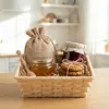 Sachets en jute pour miel et coffrets cadeaux.