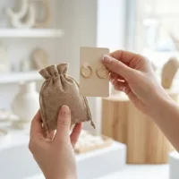 Sacs en jute pour boucles d'oreilles et bijoux.