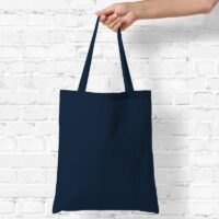 Sac en coton 38 x 42 cm avec des anses longues - bleu marin Sacs bleu