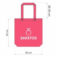 Sac en coton 38 x 42 cm avec des anses longues - bleu marin Hotel accessoires