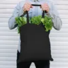 Sac en coton 38 x 42 cm avec des anses longues - noir Sacs de courses avec lanières