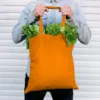Sac en coton 38 x 42 cm avec des anses longues - orange Sacs de courses avec lanières