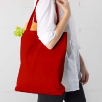 Sac en coton 38 x 42 cm avec des anses longues - rouge Sacs en coton