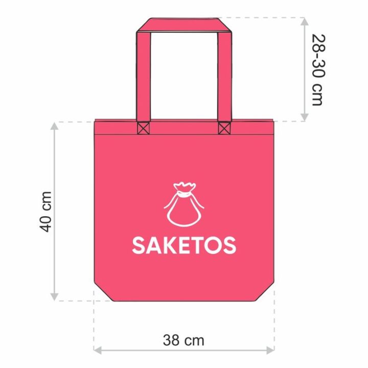 Sac en coton 38 x 42 cm avec des anses longues - rouge Hotel accessoires