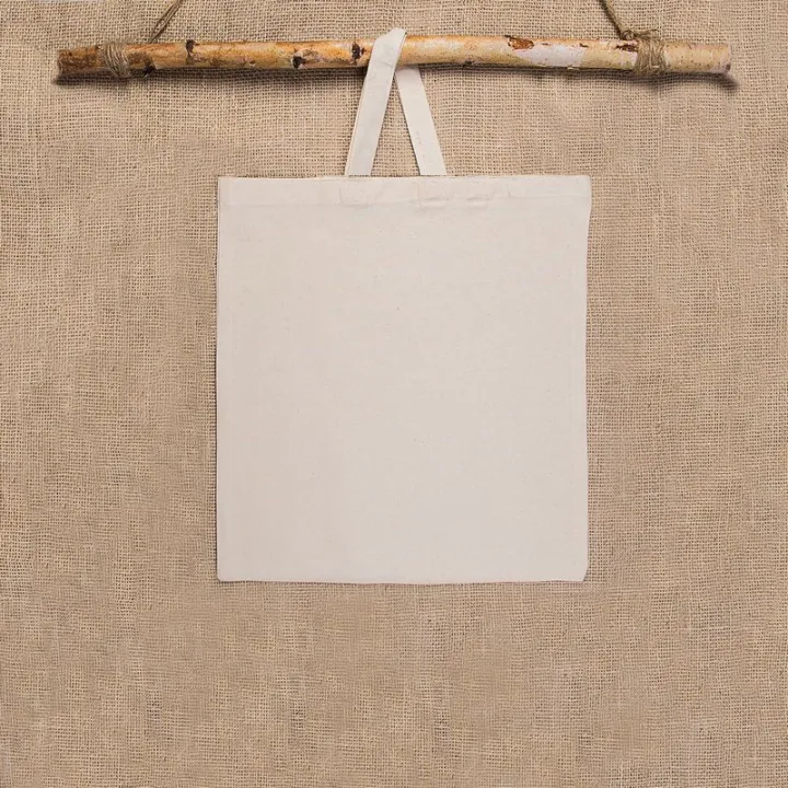Sac en coton 38 x 42 cm avec des poignées courtes  - naturelle Hotel accessoires