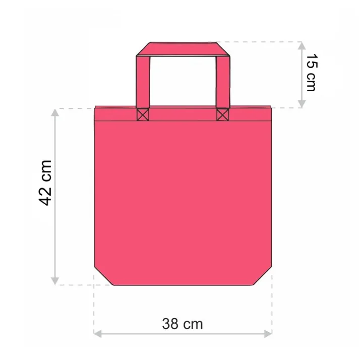 Sac en coton 38 x 42 cm avec des poignées courtes - naturelle Sacs de courses avec lanières