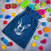 Sac en jean 26 x 35 cm avec impression-lapin Sacs d'occasion