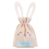 Sachet en jute 13 x 18 cm- œuf de Pâques en bois avec oreilles Sacs d'occasion