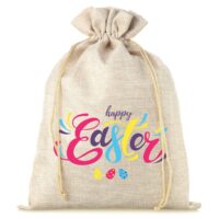 Sachet en jute 30 x 40 cm avec impression - happy Saint Valentin