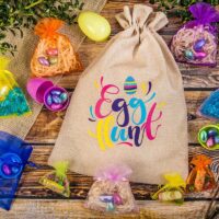 Sachet en jute 30 x 40 cm avec impression – œufs Sac de jute
