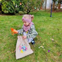 Sachet en jute 30 x 40 cm avec impression – œufs Sac avec impression