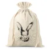 Sachet en lin imité 26 x 35 cm avec impression- lapin Sacs d'occasion