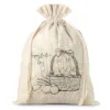 Sachet en lin imité 30 x 40 cm avec impression- panier Saint Valentin