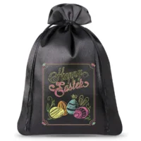 Sachet en satin 26 x 35 cm- Pâques -Craie Œuf de Pâques Sacs d'occasion