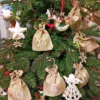 Calendrier de l'Avent sacs de jute 10 x 13 cm - naturels claires + chiffres blancs Emballage cadeau
