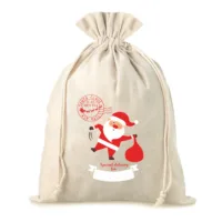 Sac en lin 30 x 40 cm avec impression - Père Noël Sac de Noël