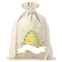 Sac en lin imité 30 x 40 cm avec imprimé Saint Valentin