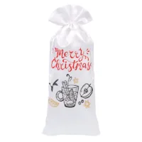 Sac en satin 16 x 37 cm avec impression de vin chaud Sac de Noël