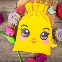 Sachet en velours 26 x 35 cm avec impression - poussin Tous les produits