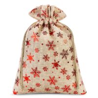 Sac de jute 26 x 35 cm - naturelle / étoile Sac de Noël