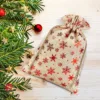 Sac de jute 26 x 35 cm - naturelle / étoile Sacs d'occasion