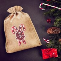 Sac de jute 26 x 35 cm - Noël - la sucette Sacs d'occasion