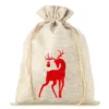 Sac de jute 26 x 35 cm - Noël - le cerf Sac de Noël